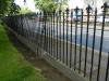 alternate spear head and fleur-de-lys head iron railings with dog-leg stanchions built circa 1840-60