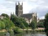 formerly Benedictine Priory dating from 11th century, central tower from 1374, substantial restoration 1857-1863, by AE Perkins and GG Scott